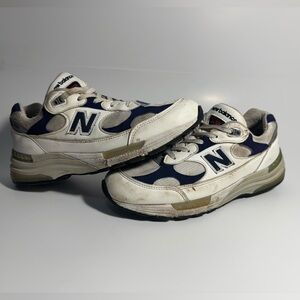 New Balance 992 (M992EC) Made in USA White Navy Men's Size 9.5